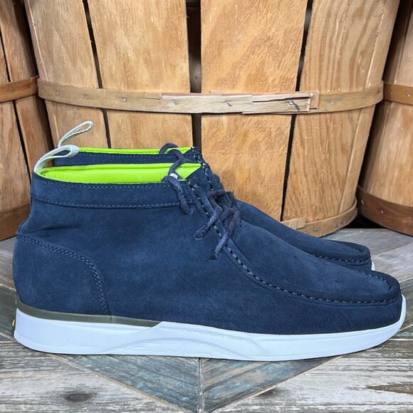 Clarks Sawyer Lite Trigenic Sportswear Blue Suede Sneaker Boots Mens Size 9 - Picture 1 of 12